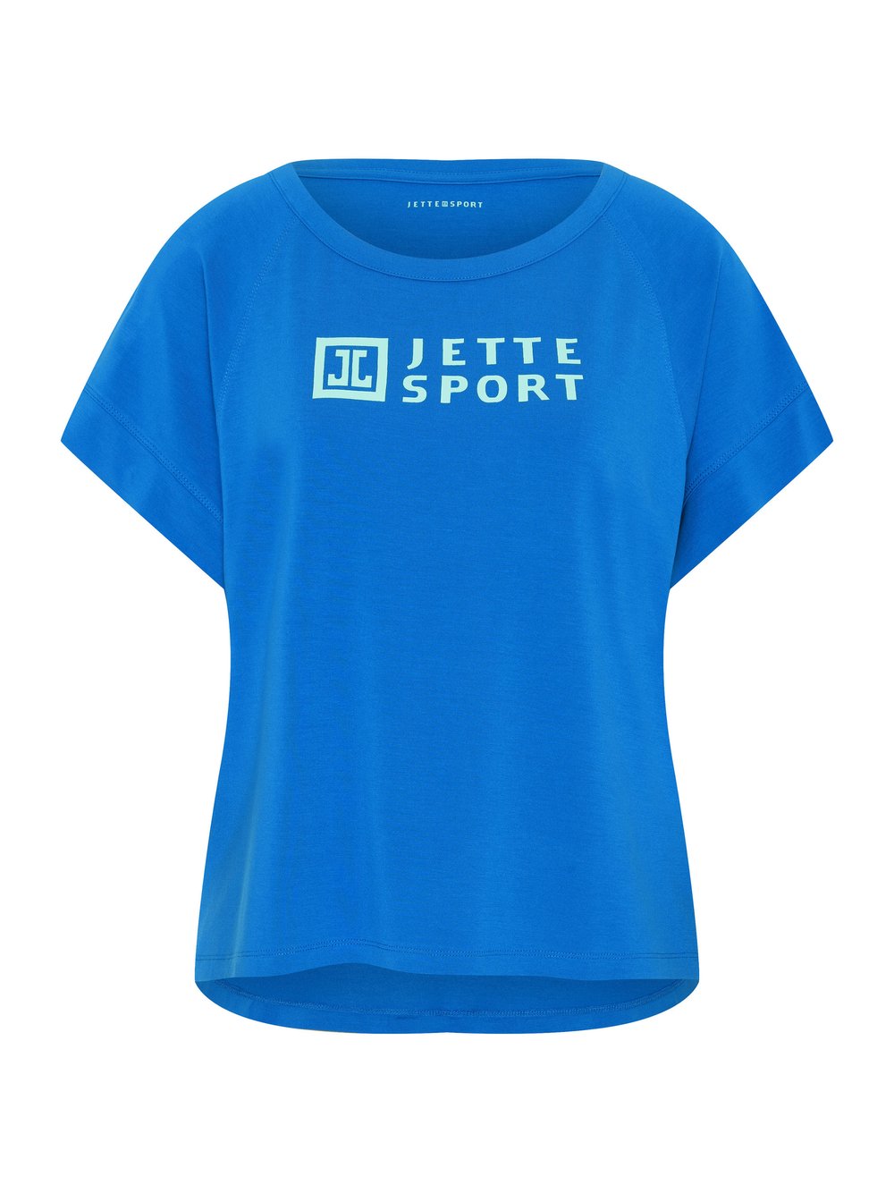 JETTE SPORT T-Shirt Damen Viskose blau bedruckt, 32-34