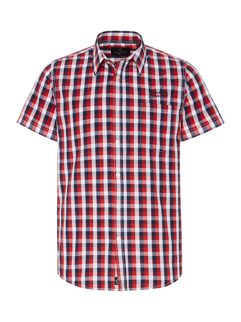 Thumbnail - Oklahoma Jeans Hemd Herren Regular Fit Baumwolle rot gemustert, M