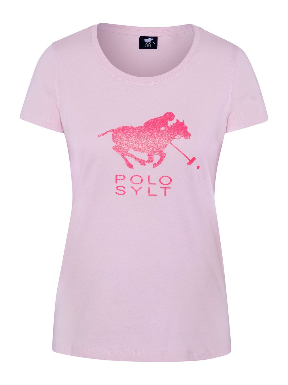 Polo Sylt T-Shirt Damen Baumwolle rosa bedruckt, L