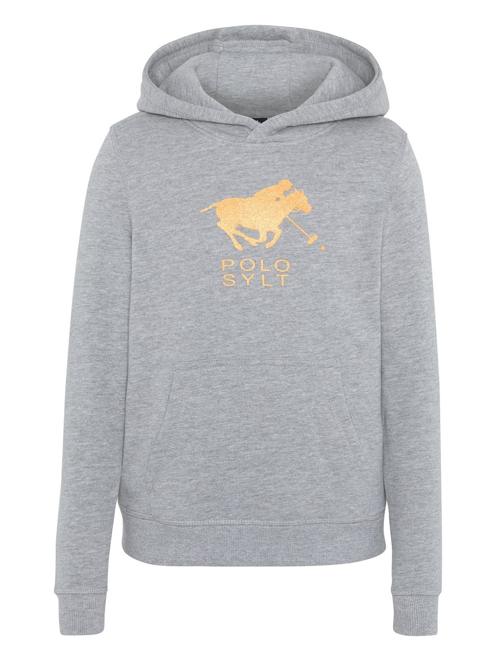 Thumbnail - Polo Sylt Sweatshirt Mädchen Baumwolle grau bedruckt, 122