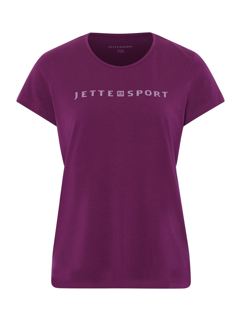 JETTE SPORT T-Shirt Damen Baumwolle lila bedruckt, 32-34