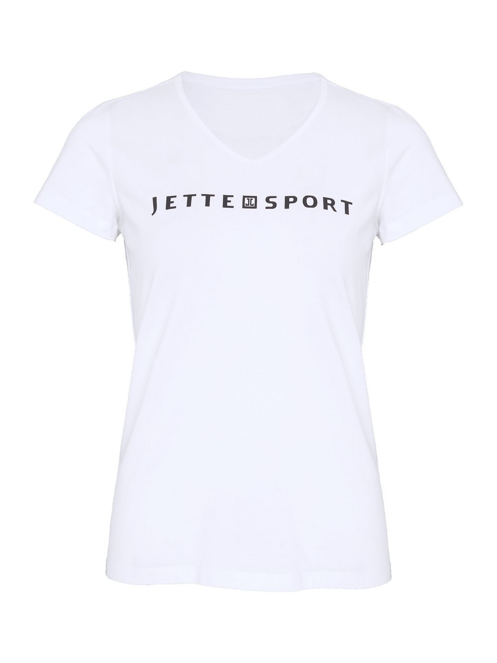 JETTE SPORT T-Shirt Damen Baumwolle weiß bedruckt, 52-54