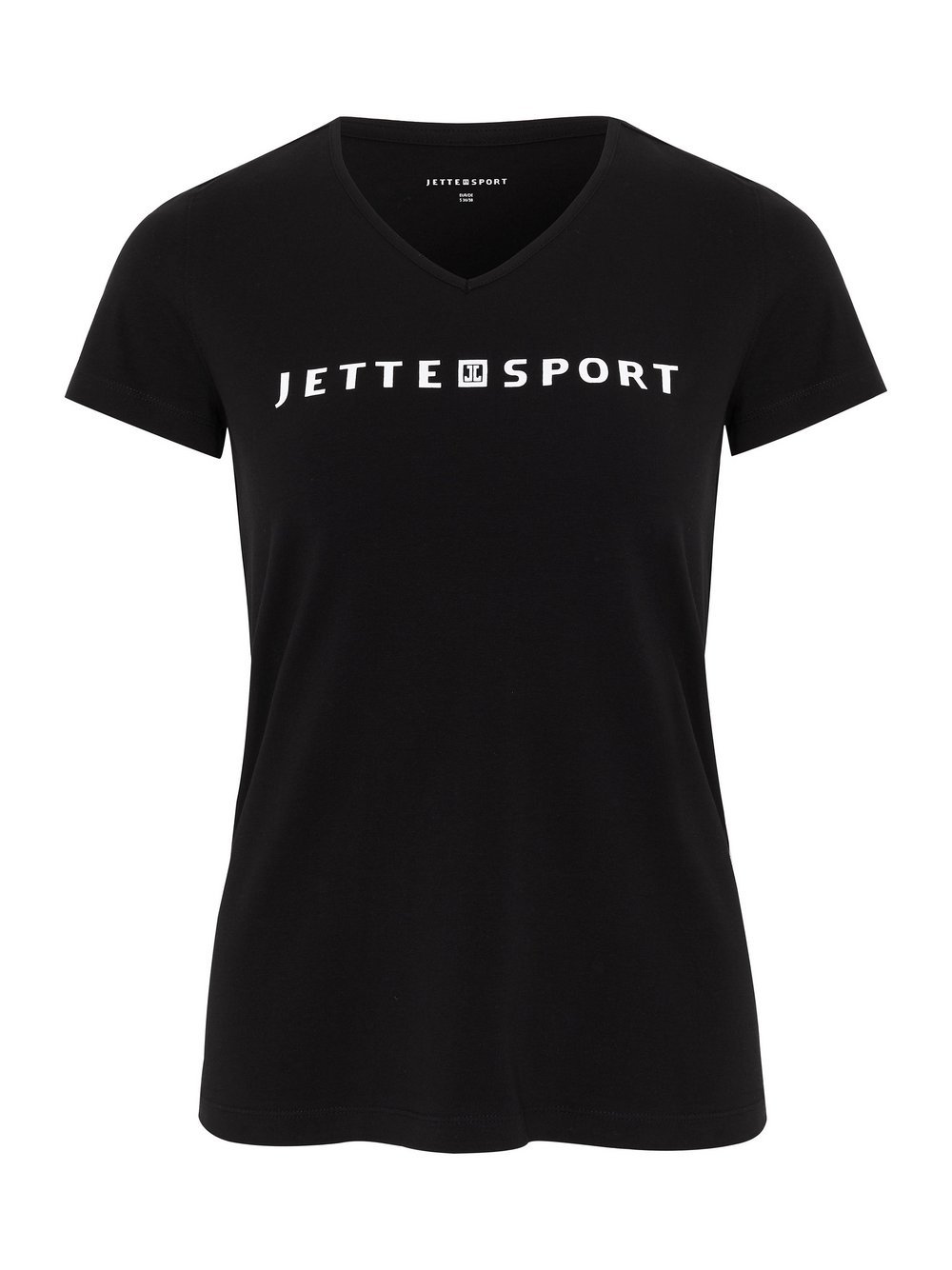 JETTE SPORT T-Shirt Damen Baumwolle schwarz bedruckt, 52-54