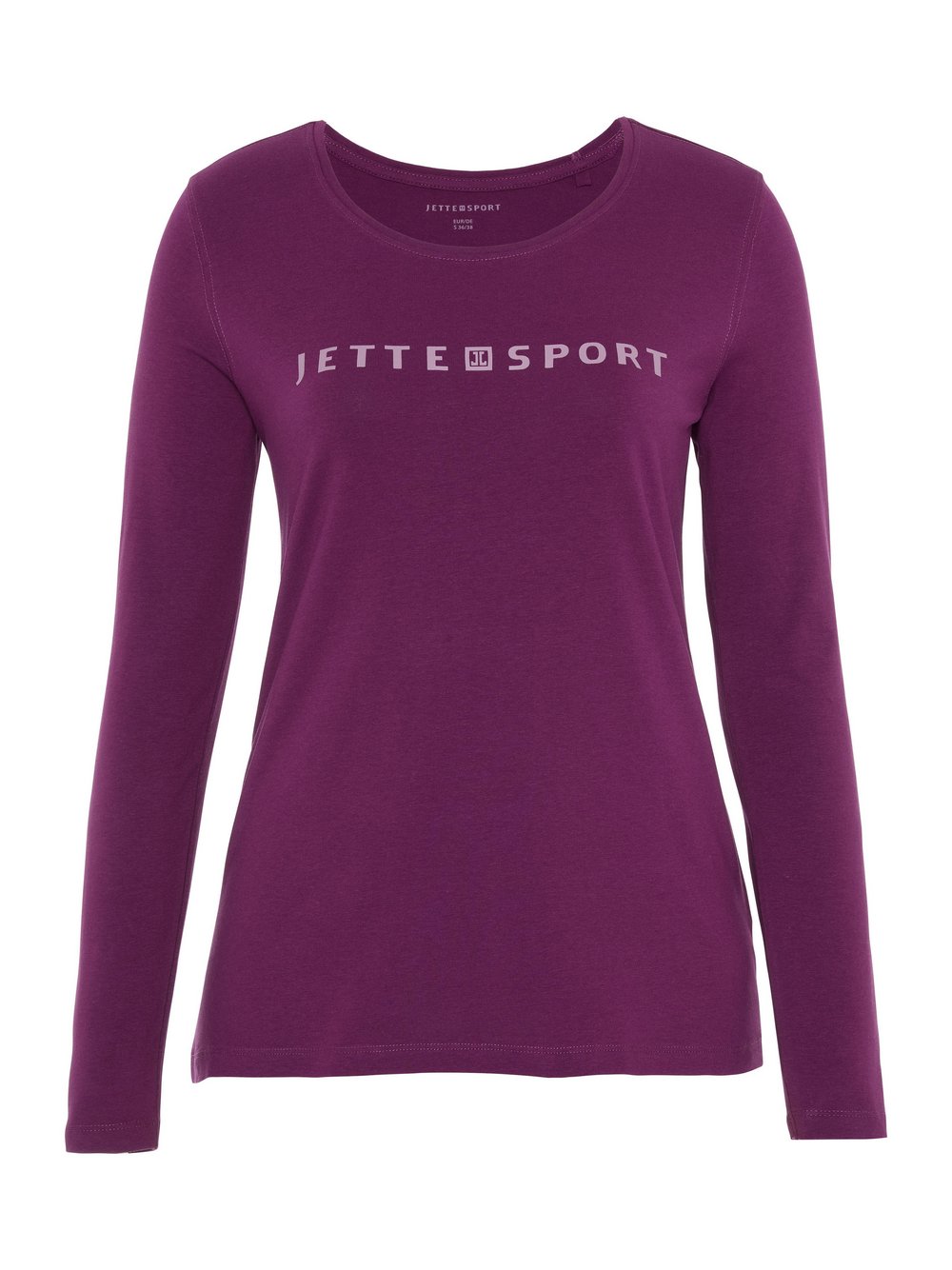 JETTE SPORT Longsleeve Damen Baumwolle lila bedruckt, 52-54