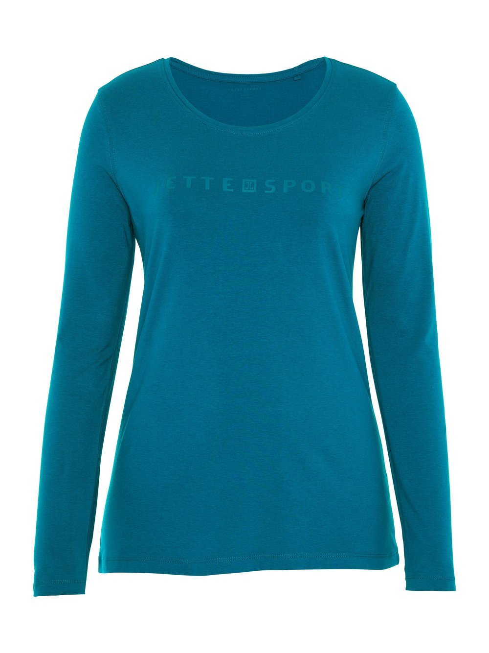 JETTE SPORT Longsleeve Damen Baumwolle blau bedruckt, 40-42