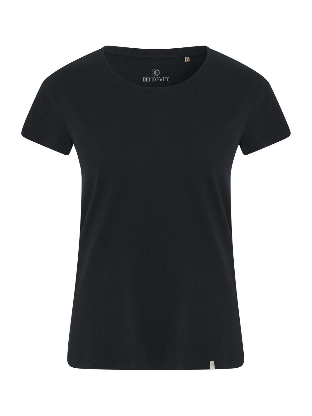 Detto Fatto T-Shirt Damen Baumwolle schwarz, 46