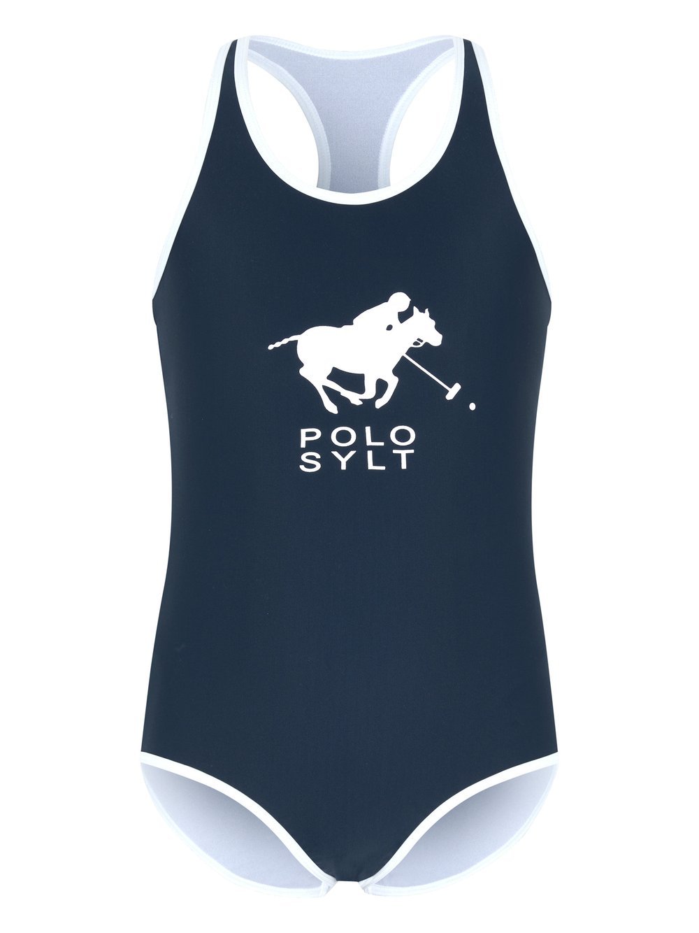 Polo Sylt Badeanzug Mädchen Polyamid blau bedruckt, 110