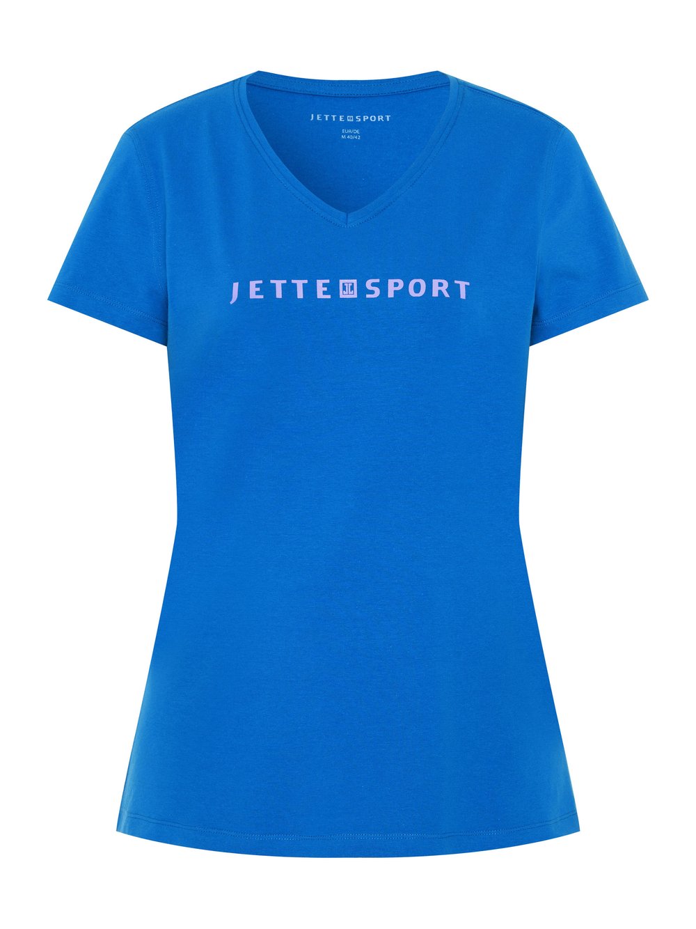 JETTE SPORT T-Shirt Damen Baumwolle blau bedruckt, 36-38