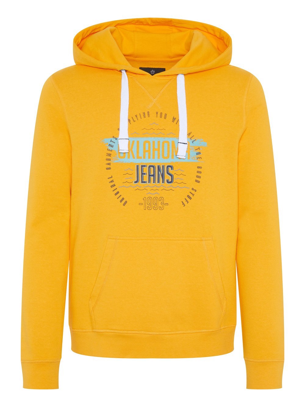 Oklahoma Jeans Sweatshirt Herren Baumwolle orange bedruckt, L