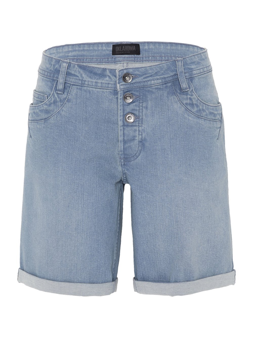 Oklahoma Jeans Bermuda Shorts Damen Baumwolle blau bedruckt, 38