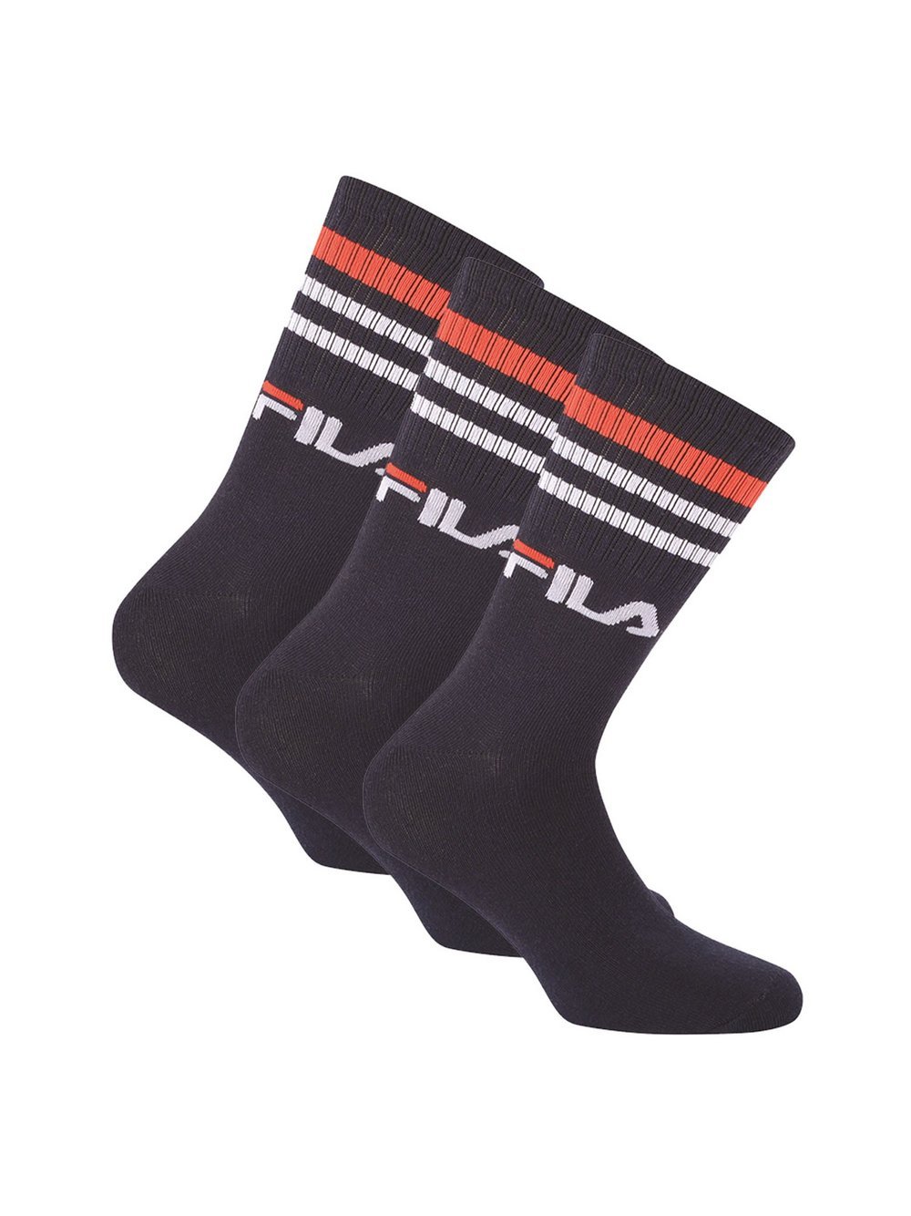 FILA Socken 3er Pack Damen Baumwolle blau gestreift, 43-46