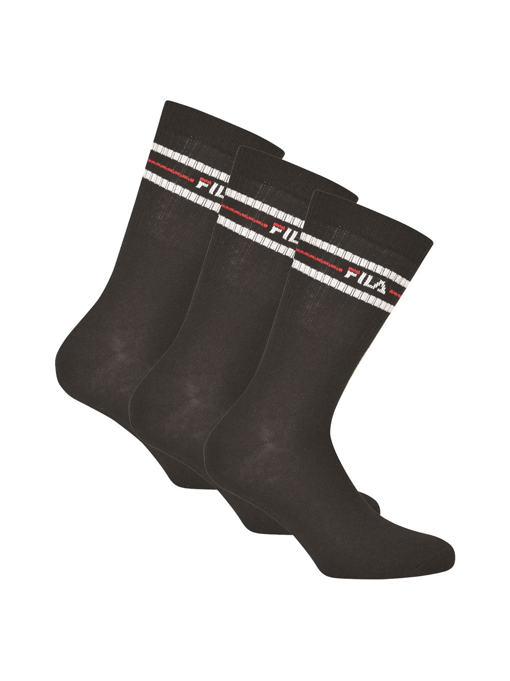 FILA Socken 3er Pack Damen Baumwolle schwarz gemustert, 43-46