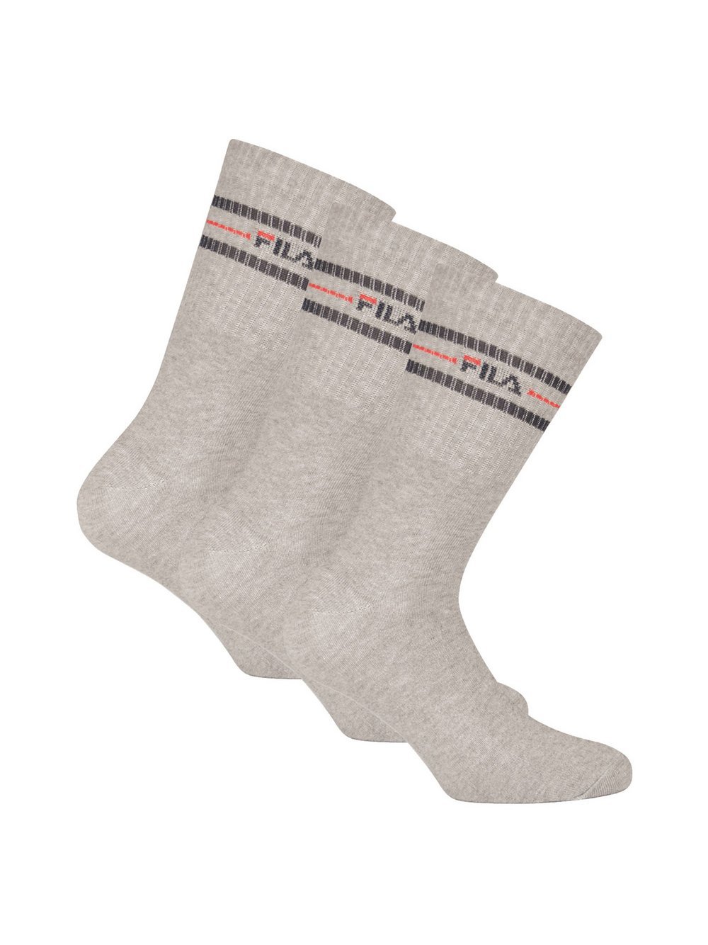 FILA Socken 3er Pack Damen Baumwolle grau gemustert, 39-42