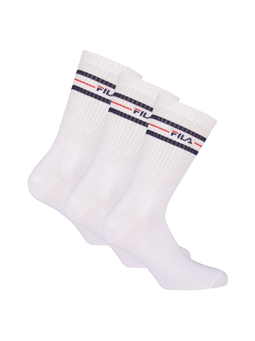 FILA Socken 3er Pack Damen Baumwolle weiß gemustert, 35-38