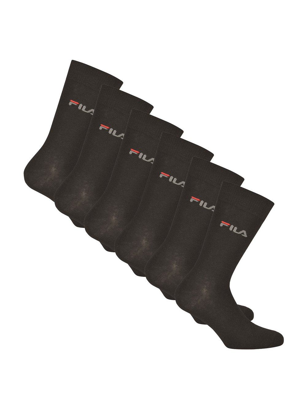 FILA Socken 6er Pack Damen Baumwolle schwarz, 43-46