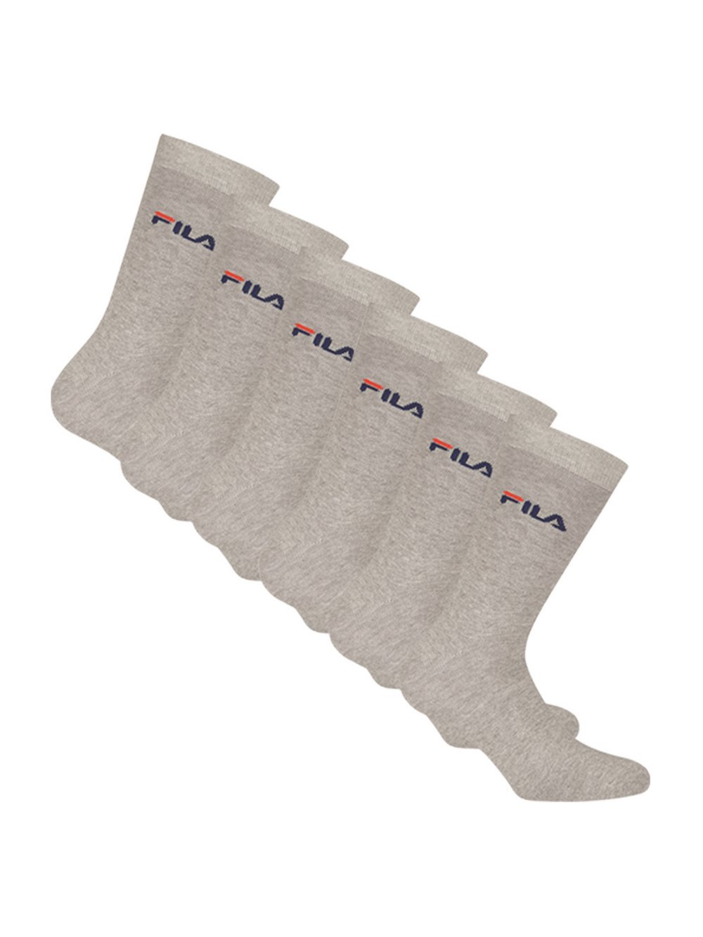 FILA Socken 6er Pack Damen Baumwolle grau, 43-46