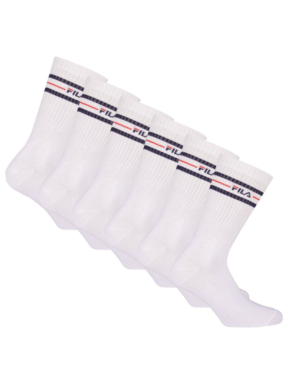 FILA Socken 6er Pack Damen Baumwolle weiß, 43-46