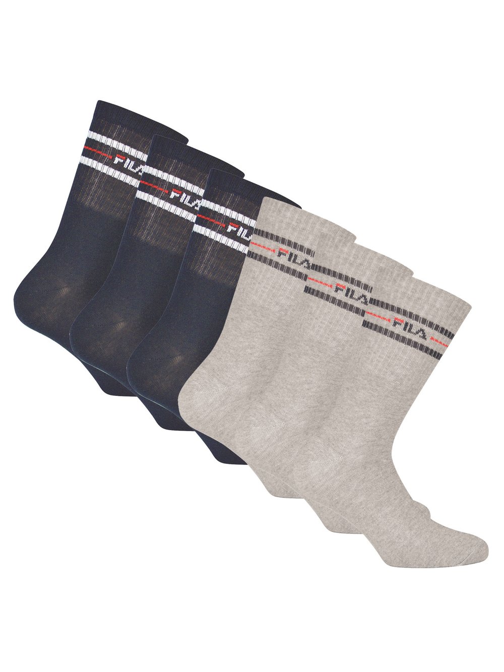 FILA Socken 6er Pack Damen Baumwolle mehrfarbig, 43-46