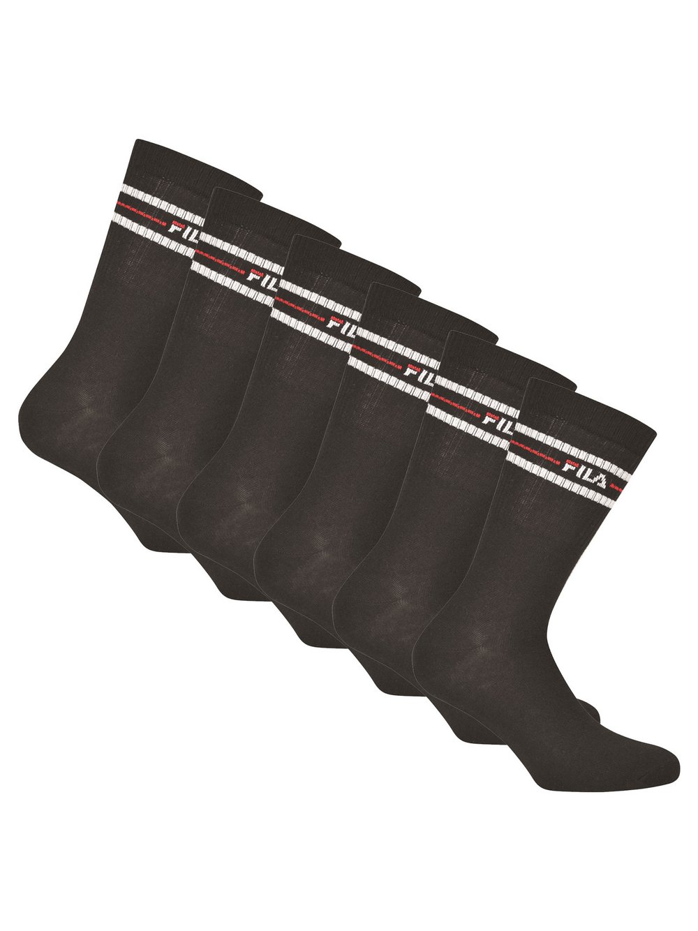 FILA Socken 6er Pack Damen Baumwolle schwarz, 35-38