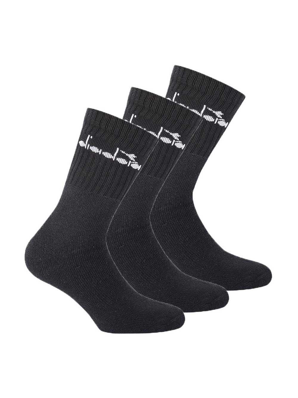 Diadora Socken 3er Pack Damen Baumwolle schwarz gemustert, 39-42