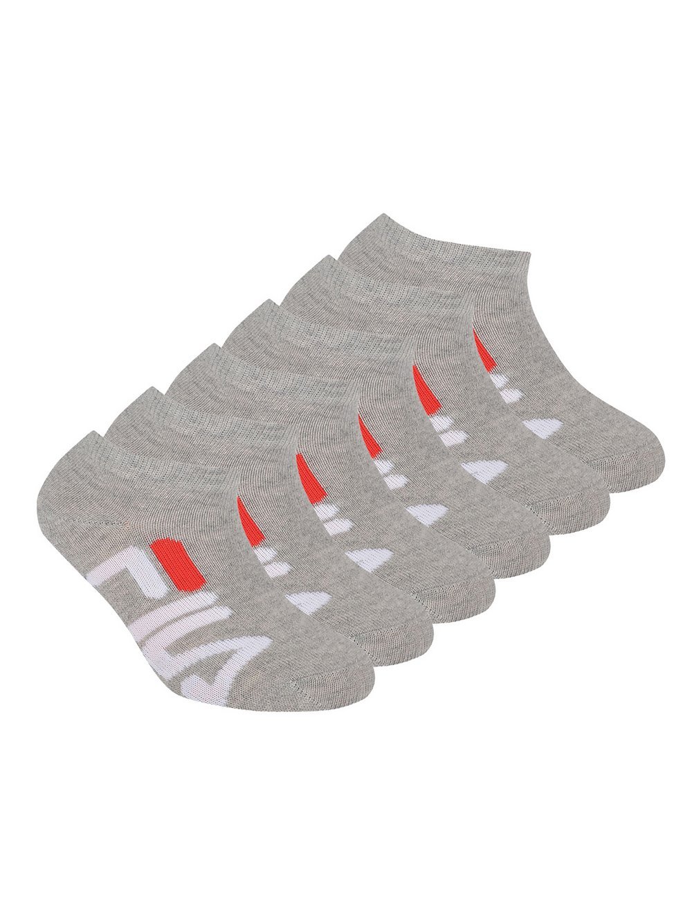 FILA Socken 6er Pack Kinder Baumwolle grau, 23-26