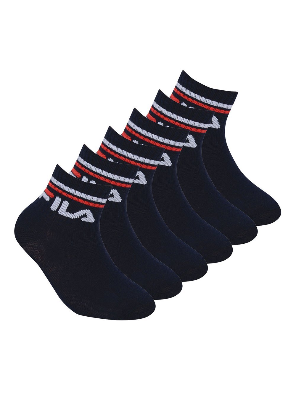 FILA Socken 6er Pack Kinder Baumwolle blau, 23-26