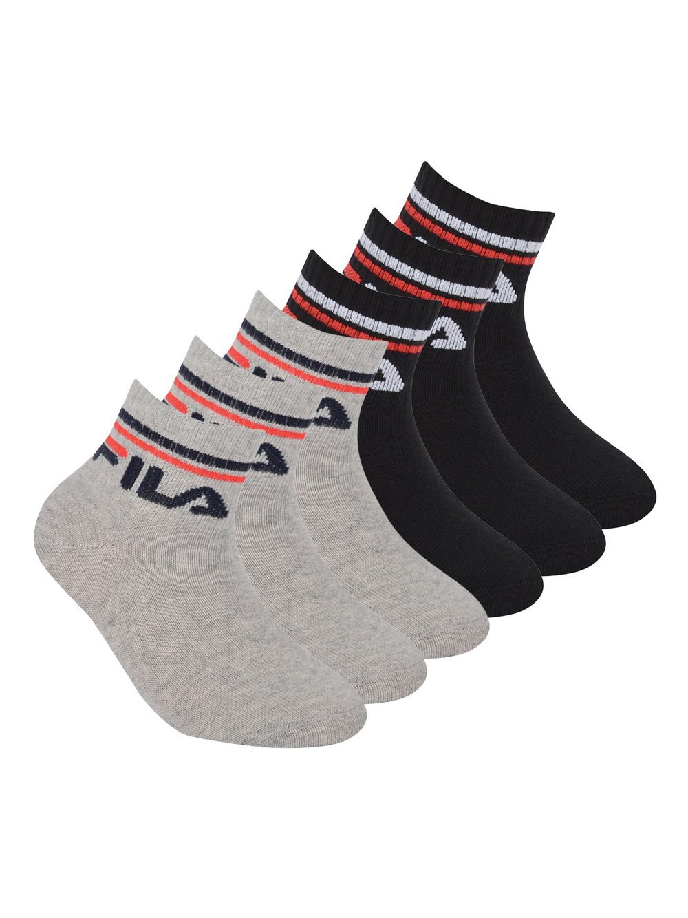 FILA Socken 6er Pack Kinder Baumwolle mehrfarbig, 23-26