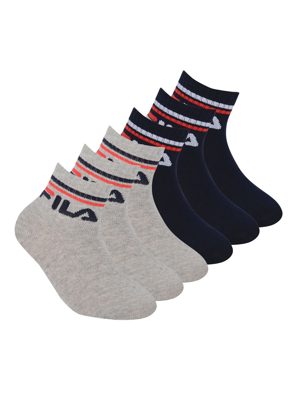 FILA Socken 6er Pack Kinder Baumwolle mehrfarbig, 23-26