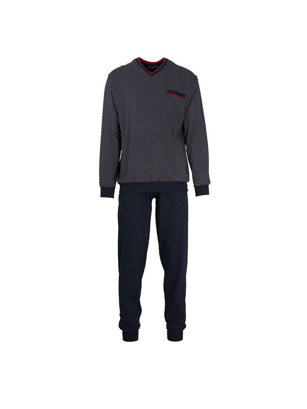 GÖTZBURG Pyjama Herren Baumwolle blau kariert, XXXXL