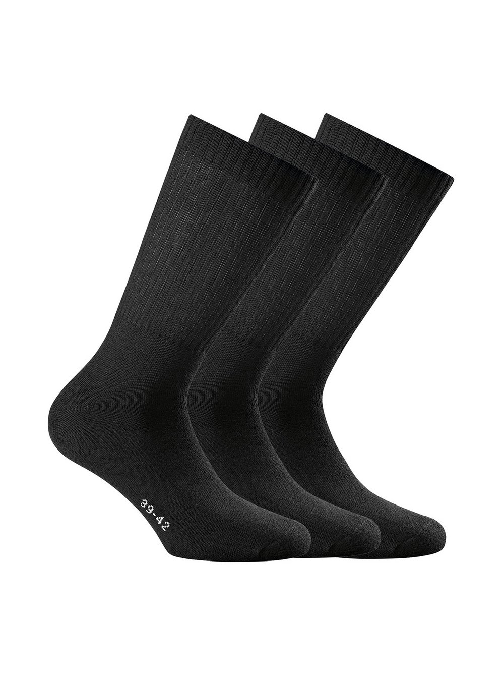 Rohner Socken 3er Pack Damen Baumwolle schwarz, 35-38