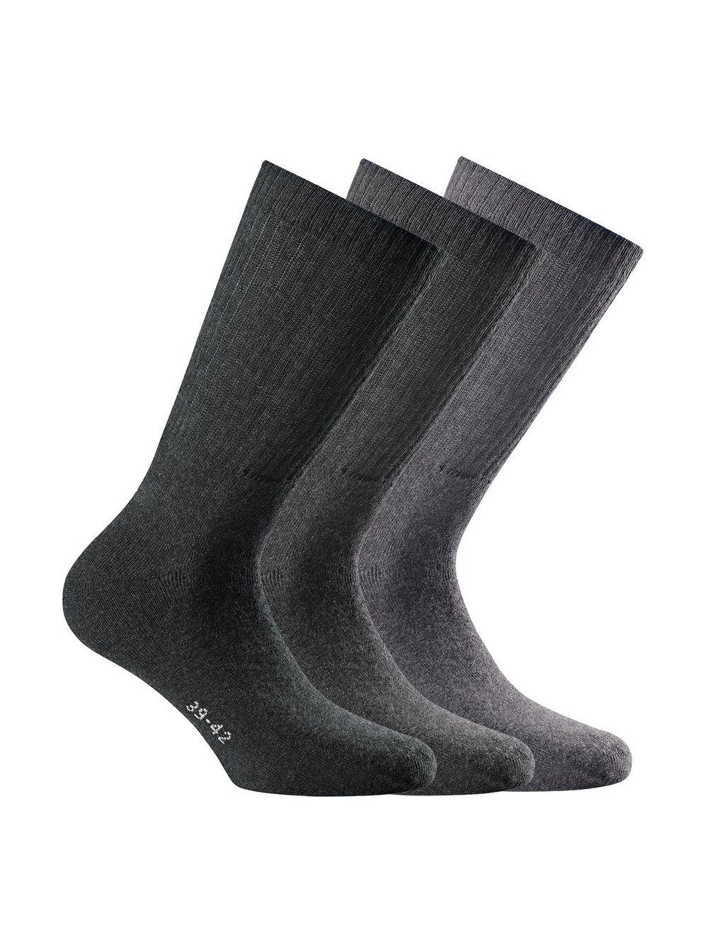 Rohner Socken 3er Pack Damen Baumwolle grau, 35-38