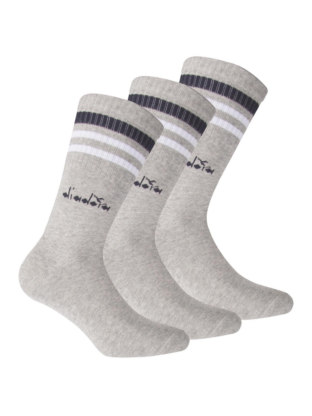 Diadora Socken 3er Pack Damen Baumwolle grau gemustert, 35-38