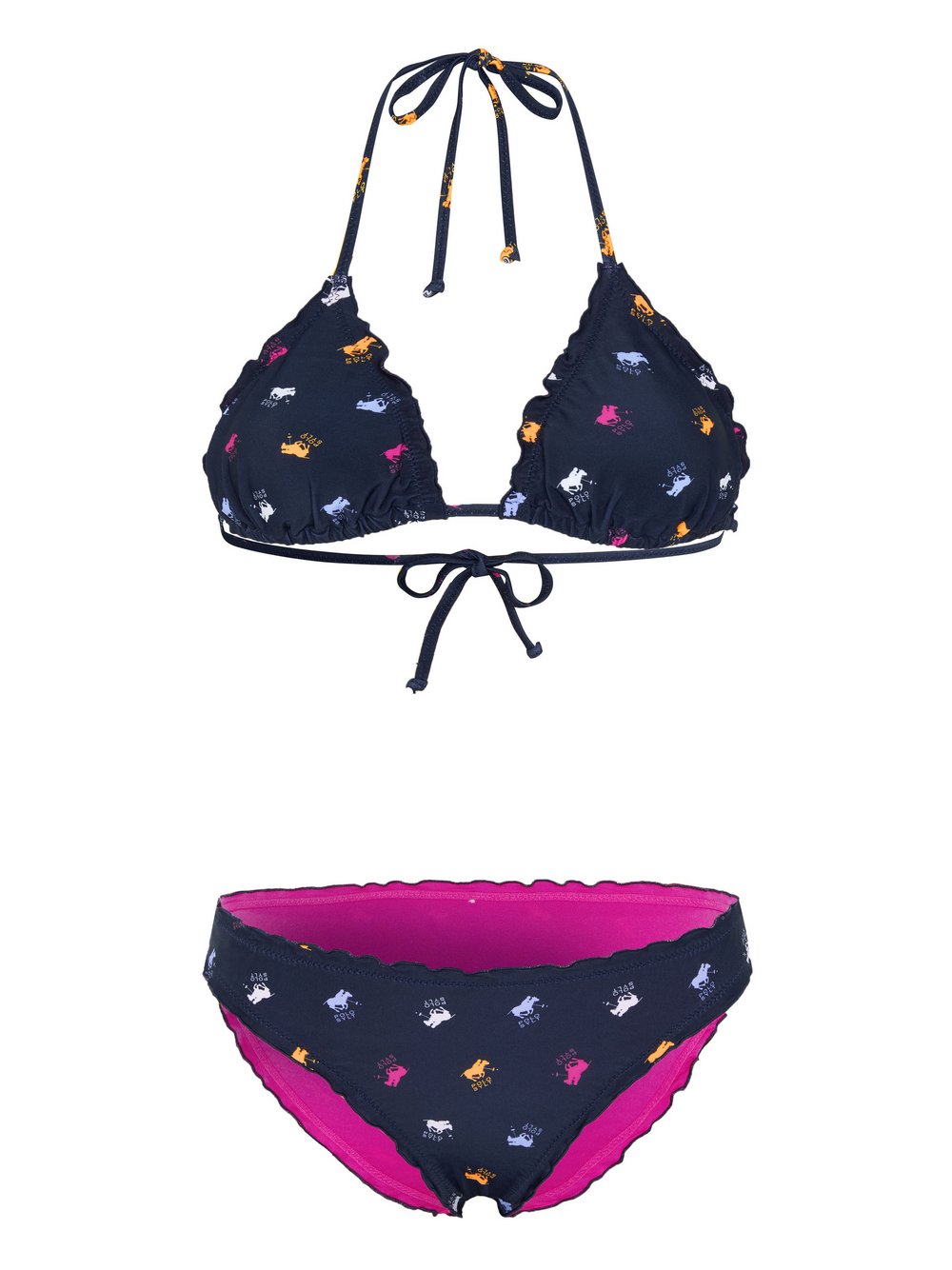 Polo Sylt Bikini Damen Polyamid blau bedruckt, 34A