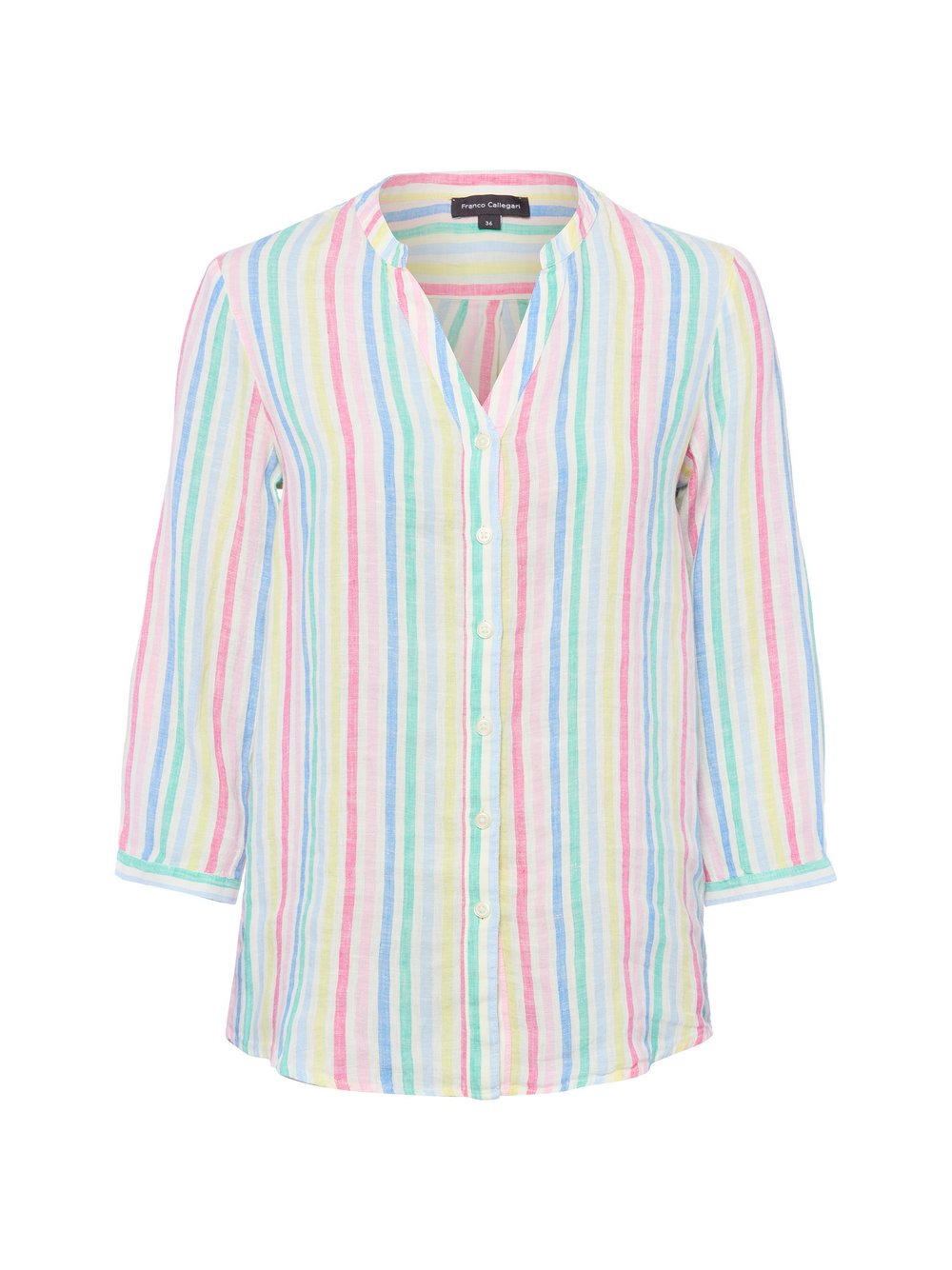 Franco Callegari Leinenbluse Damen pink gestreift, 38