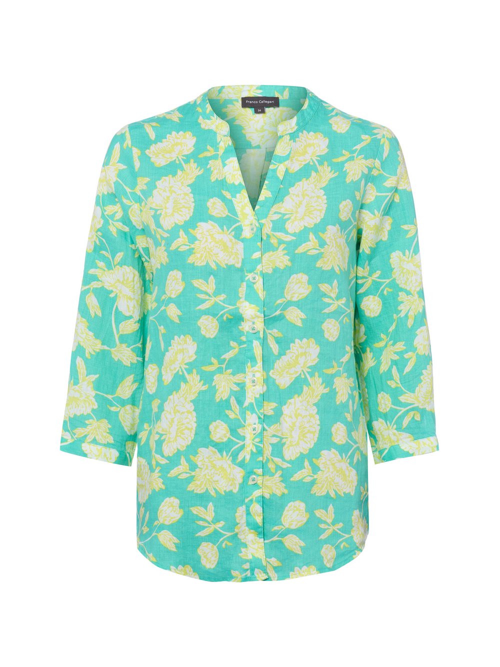 Franco Callegari Leinenbluse Damen blau gemustert, 38