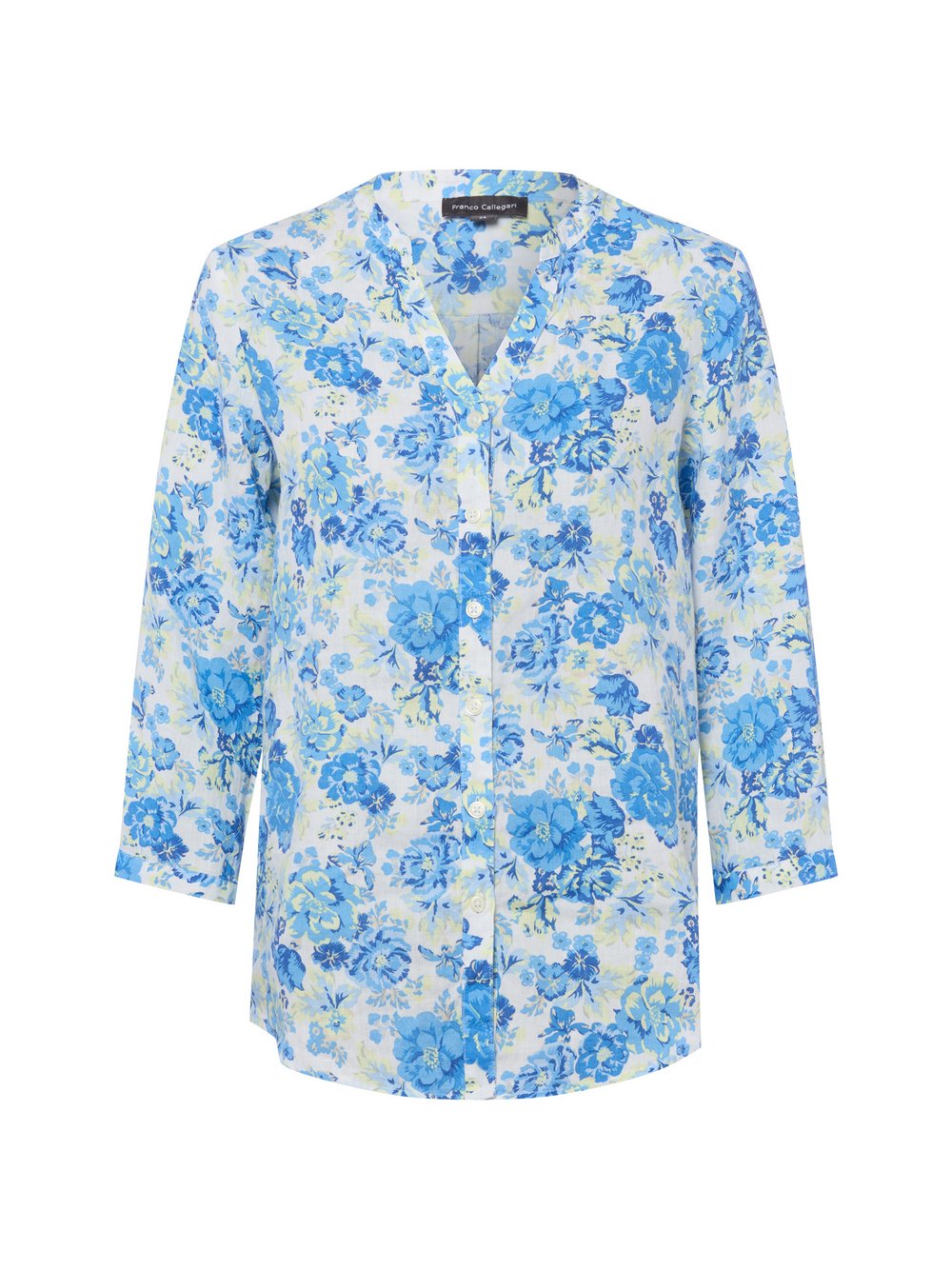 Franco Callegari Leinenbluse Damen blau gemustert, 38
