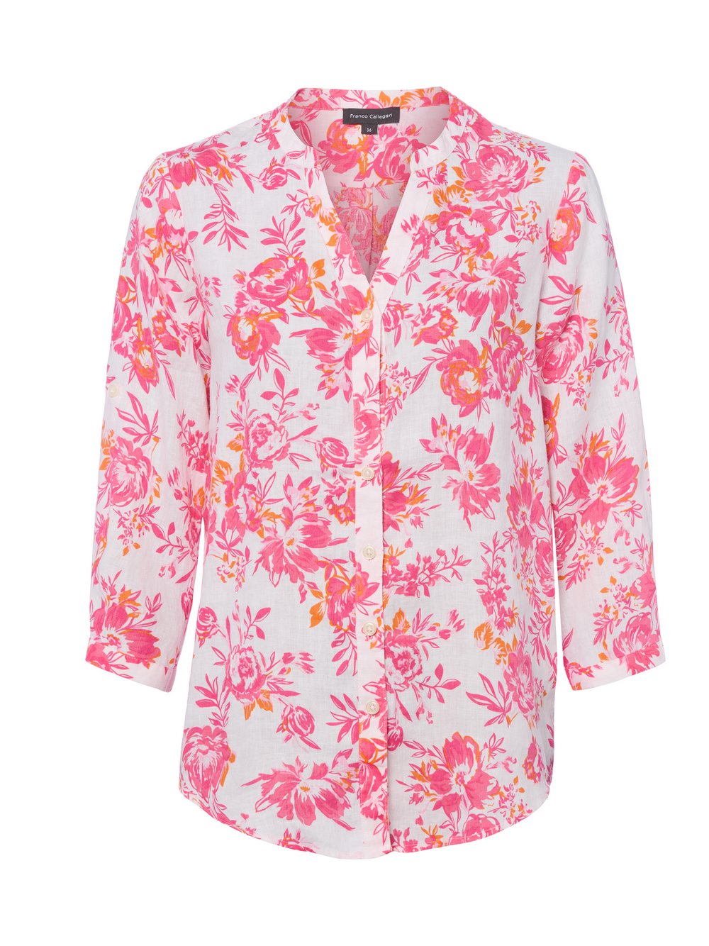 Franco Callegari Leinenbluse Damen pink gemustert, 42