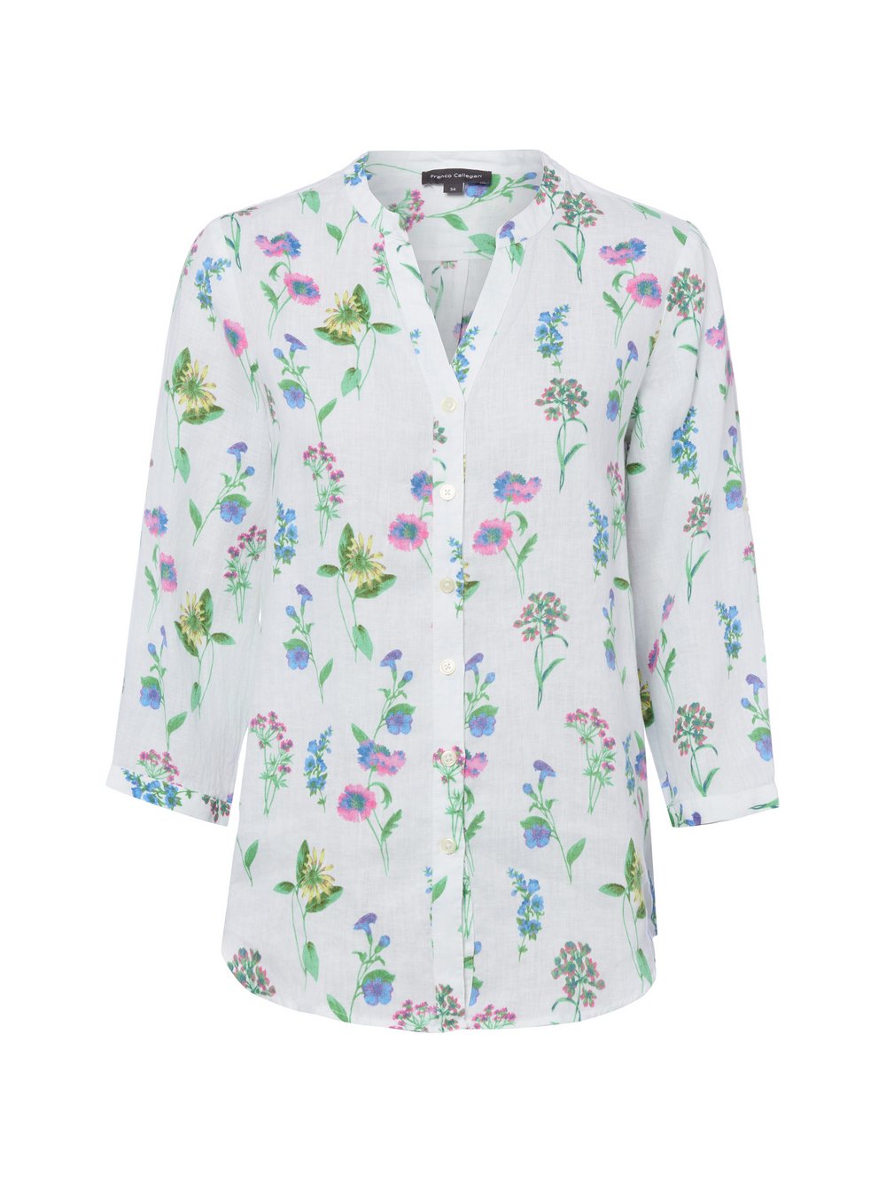 Franco Callegari Leinenbluse Damen weiß gemustert, 38