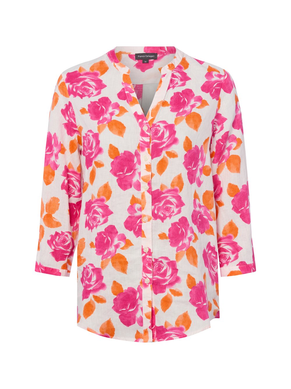 Franco Callegari Leinenbluse Damen pink gemustert, 44