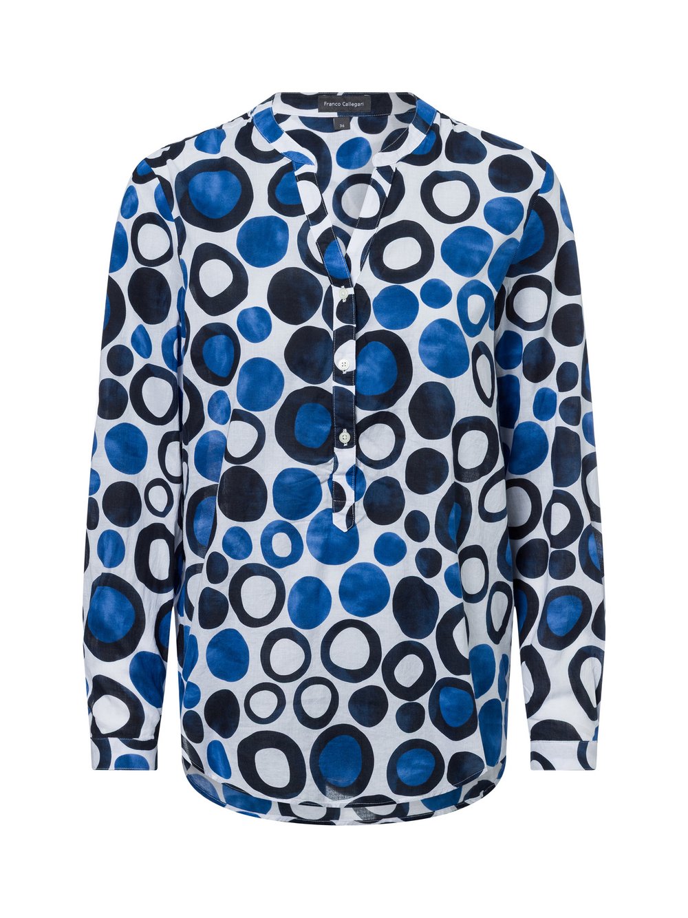 Franco Callegari Bluse Damen Baumwolle blau gemustert, 36