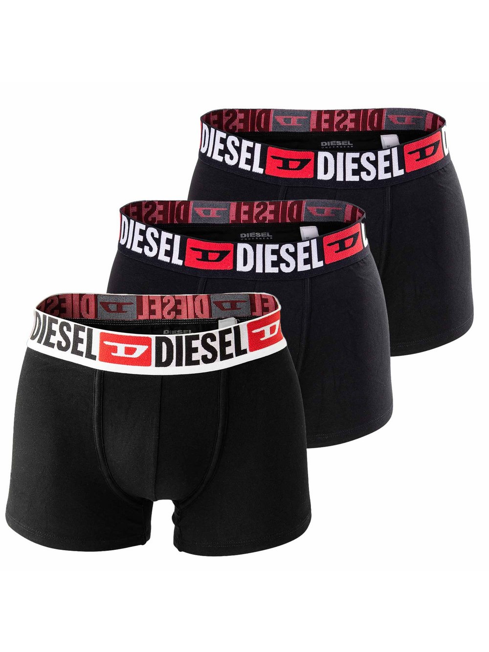 Diesel Boxershort 3er Pack Herren Baumwolle schwarz, L