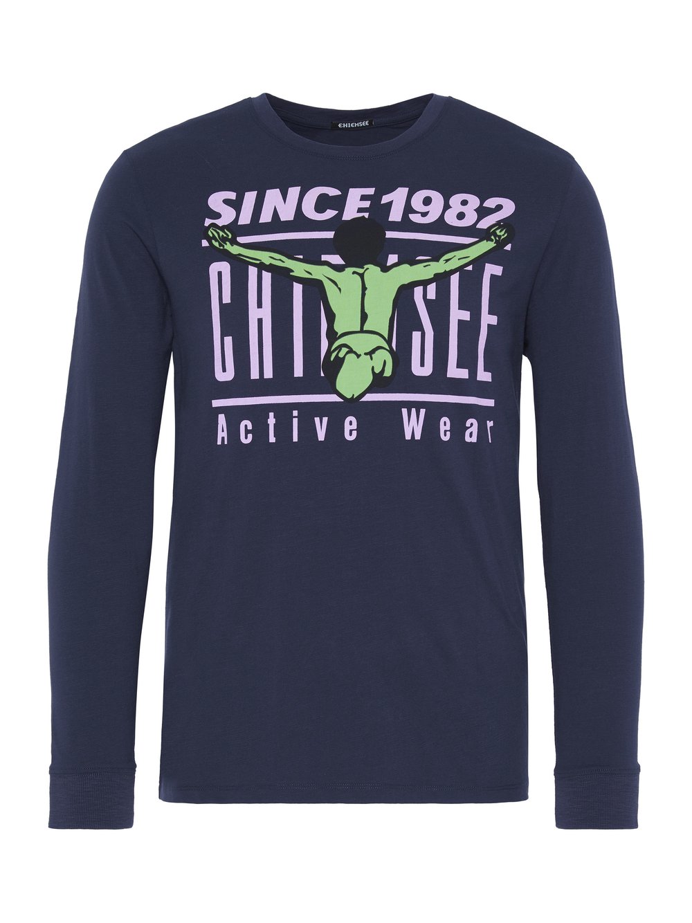 Chiemsee Longsleeve Herren Baumwolle blau bedruckt, S