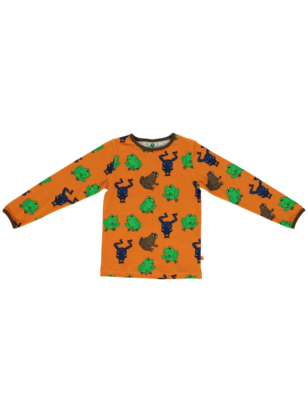 Småfolk Langarmshirt Kinder Baumwolle orange bedruckt, 92