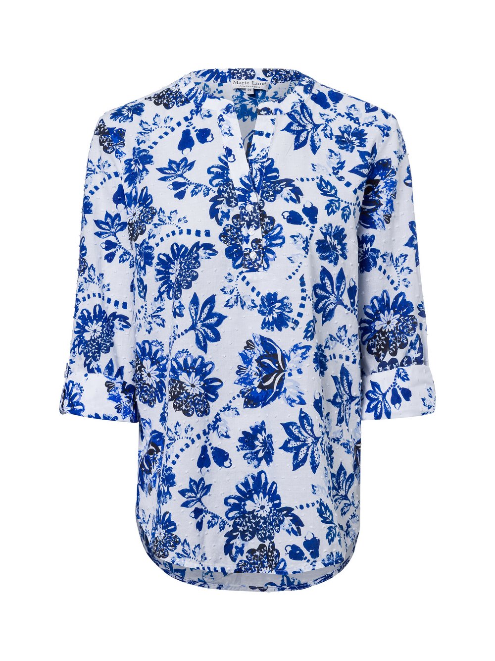 Marie Lund Bluse Damen Baumwolle mehrfarbig gemustert, 46