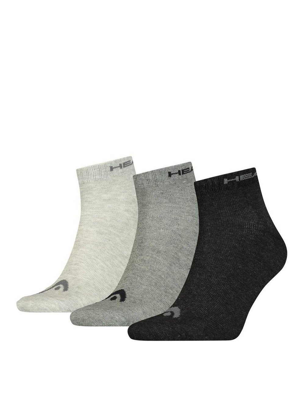 Head Socken 3er Pack Damen Baumwolle grau, 39-42