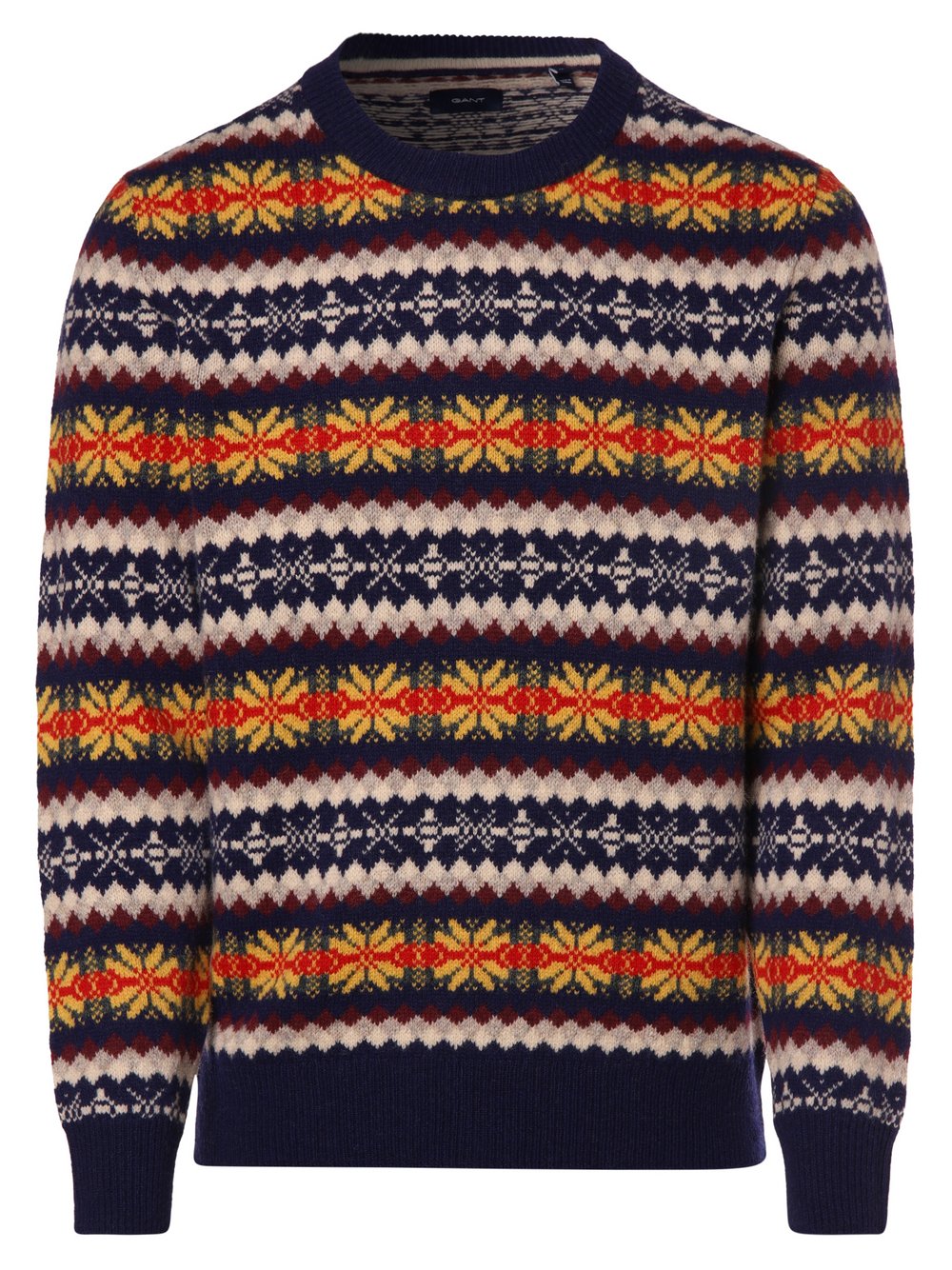Gant - Sweter męski, niebieski|wielokolorowy