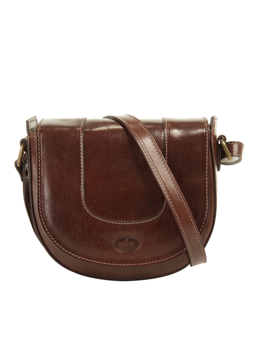 Thumbnail - piké Umhängetasche Damen Leder braun, ONE SIZE