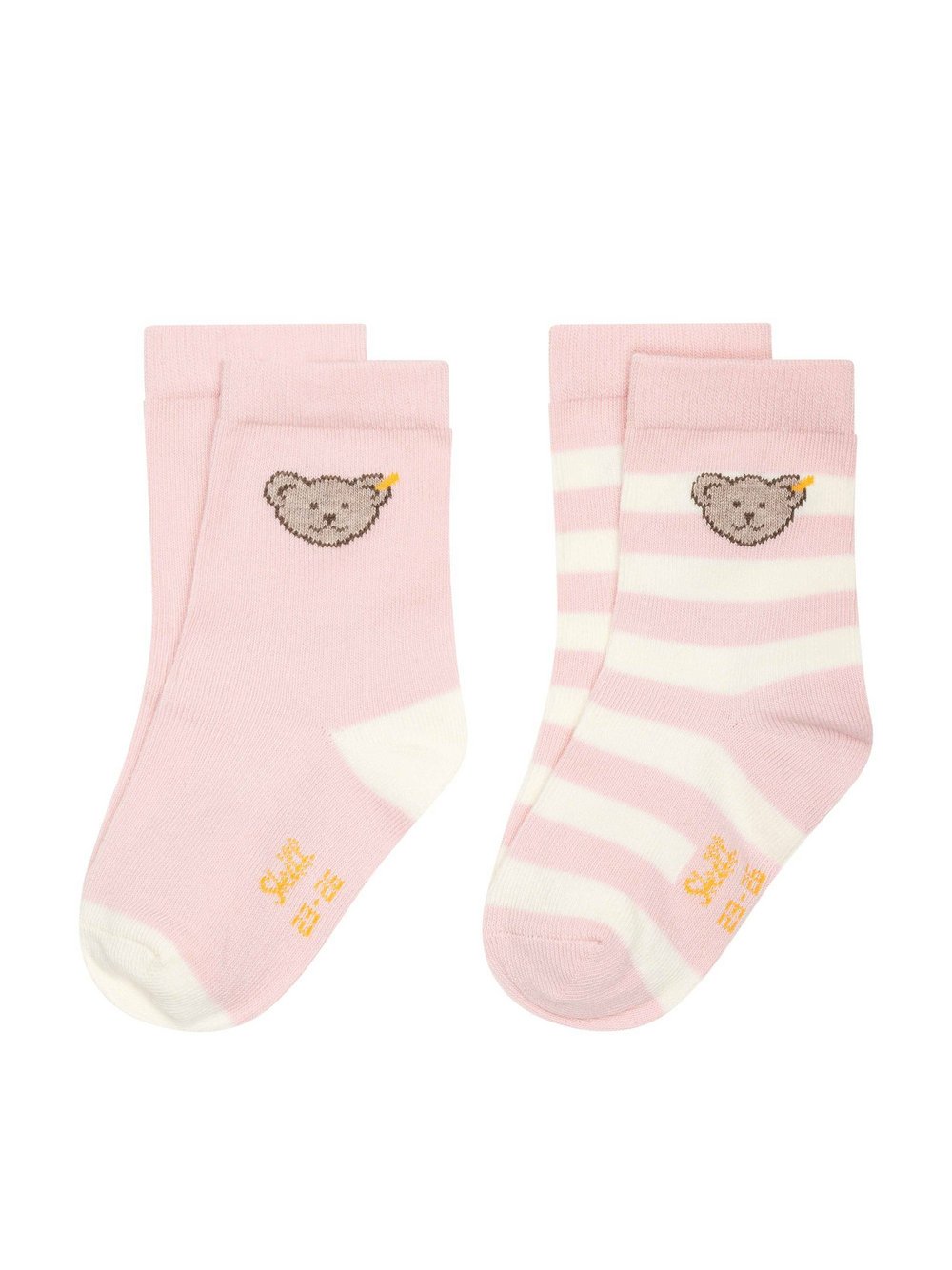 Steiff Socken 2er Pack Kinder Baumwolle rosa, 23-26