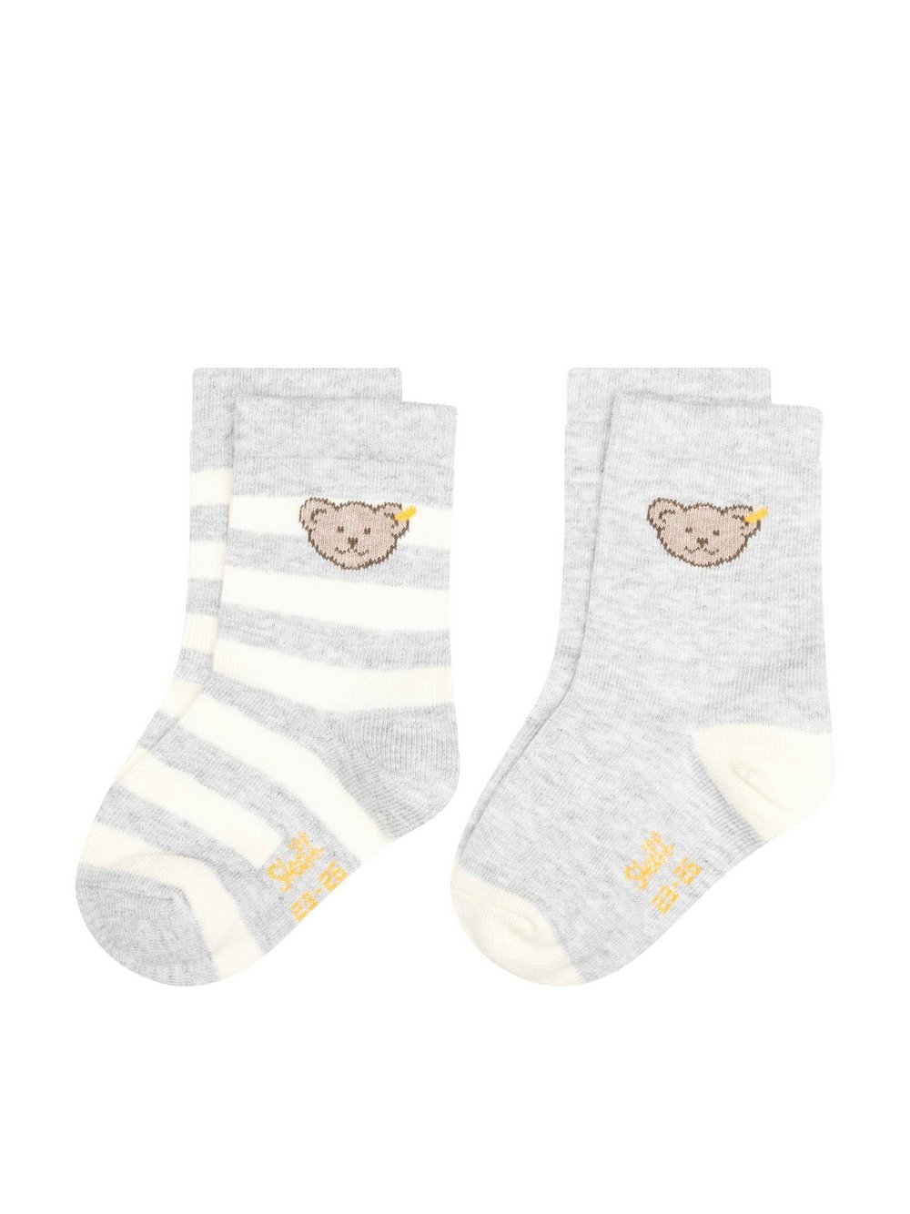 Steiff Socken 2er Pack Kinder Baumwolle grau, 23-26