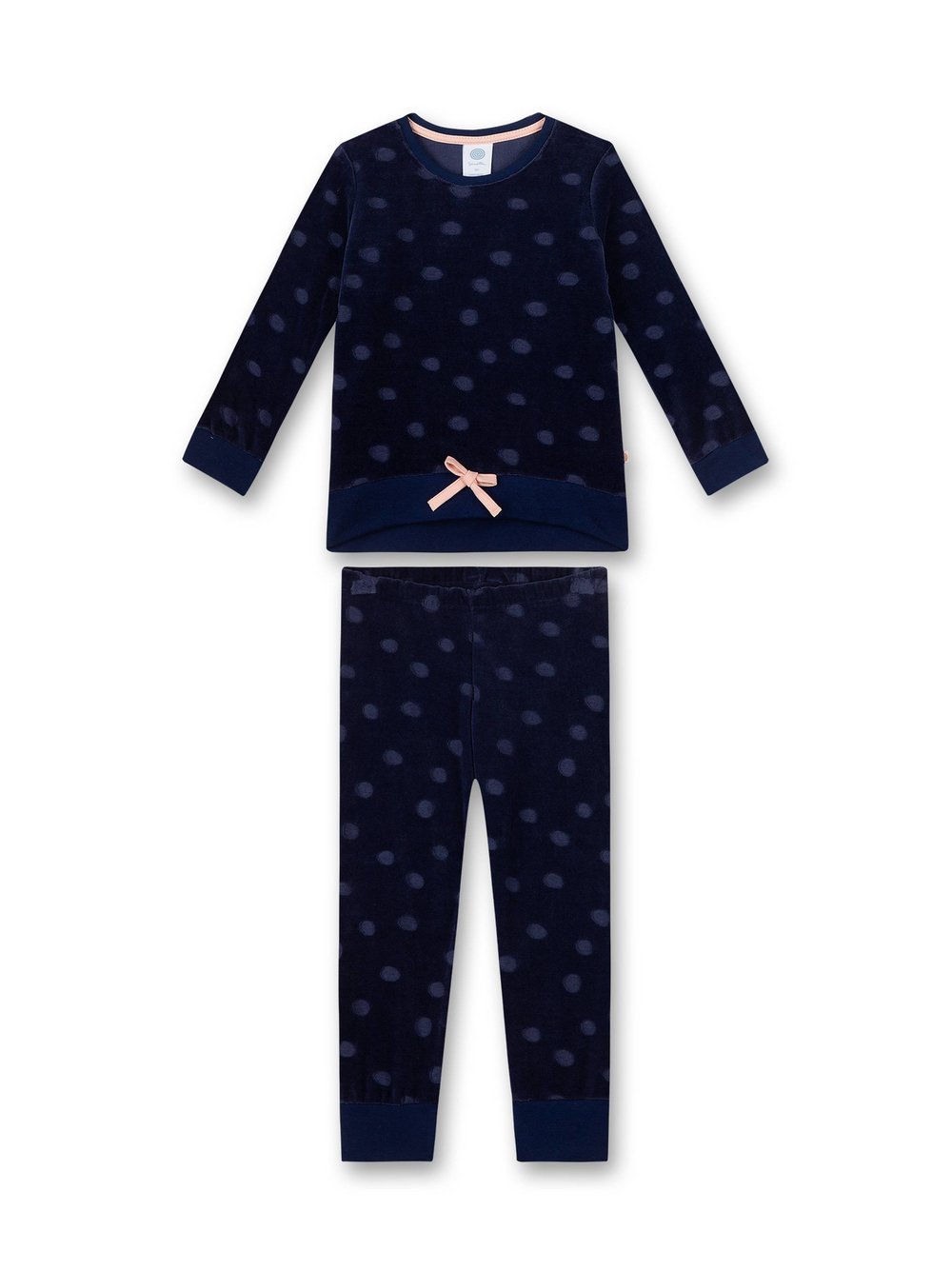 Sanetta Pyjama Mädchen Baumwolle blau gepunktet, 104